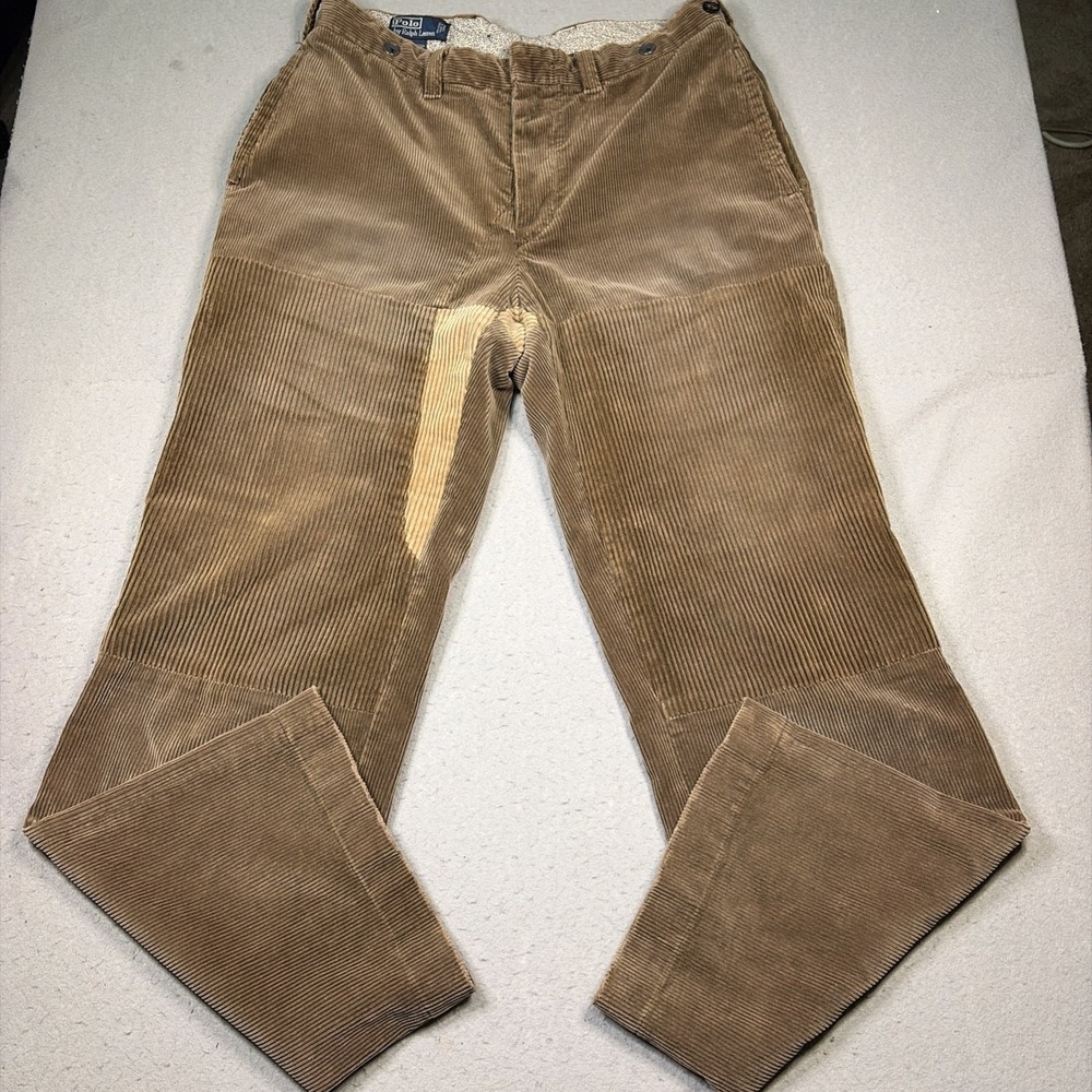Vintage Polo Ralph Lauren pants Mens 34x32 Buckle Back dbl seat Corduroy trouser